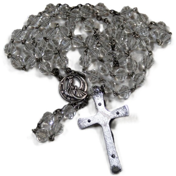 VINTAGE STERLING SILVER ROSARY WITH ORIGINAL POUCH - Picture 3 of 3